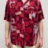 Vintage Abstract Mens Hawaiian Shirt with a Fruit and Floral Design Red Summer Tropical Pineapple Flowers Watermelon - Size Men's XL / XXL