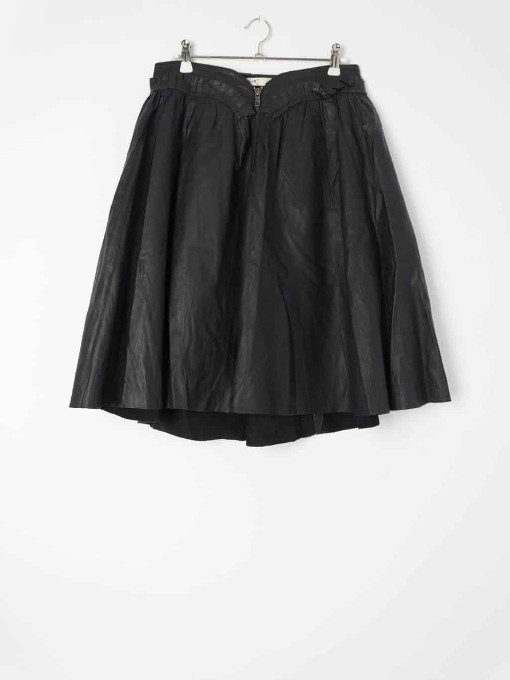 womens-1980s-style-vintage-leather-skirt-with-ruffled-waist-and-zipper