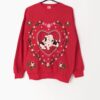 Vintage Christmas Valentines Puppy Love Sweater With Love Hearts Made In England 1980s Medium