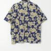 Mens Vintage Quicksilver Hawaiian Shirt Blue And Mustard Yellow Floral Print Large