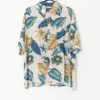 Vintage Hawaiian Shirt With Stunning Philodendron And Monstera Leaves Print Large