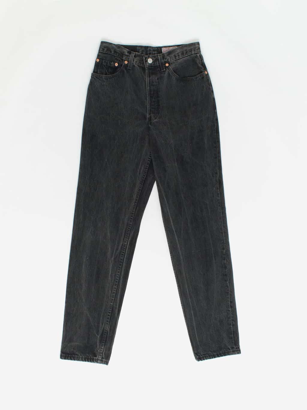Vintage Levis 901 jeans 28 x 31 black stonewash UK made 90s - St