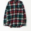 Vintage Fleece Plaid Over Shirt In Red Blue And Green Xl