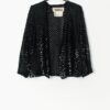 Vintage Bernshaw black sequin evening jacket - Small