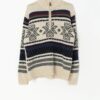 Vintage Quarter Zip Knitted Jumper With Snowflake Design Medium Large