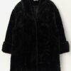 Vintage Black Faux Fur Coat Large