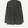 Vintage Lee Denim Shirt In Charcoal Grey 2xl