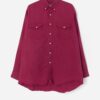 Vintage Wrangler Cowboy Cut Shirt In Raspberry Pink Large