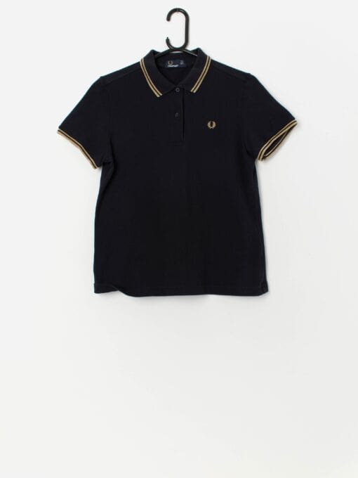 Fred Perry women's polo shirt in navy with gold trim - Medium / Large