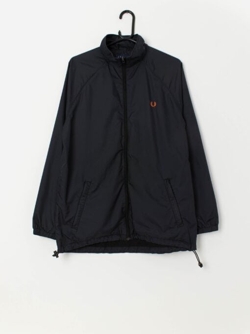 Vintage Fred Perry windbreaker jacket in navy and orange - Medium