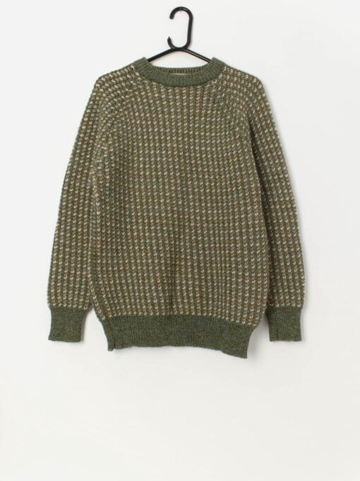 Vintage Kilspindie of Scotland wool jumper in green - Medium