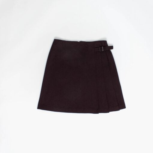 Pleated plum skirt with waist belt by Hobbs London - Small / Medium