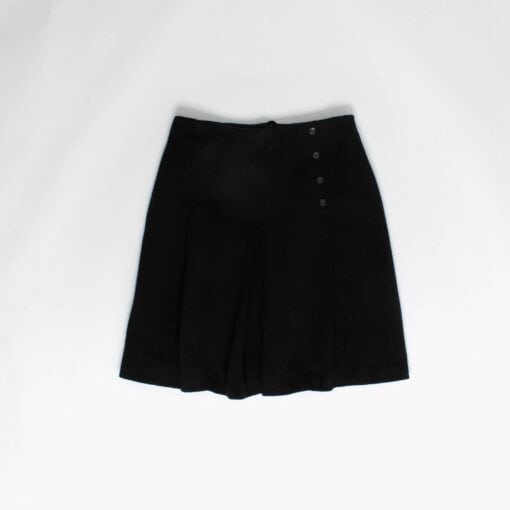 Vintage pleated black skirt 60s 70s pure new wool lined 28 waist - Small / Medium