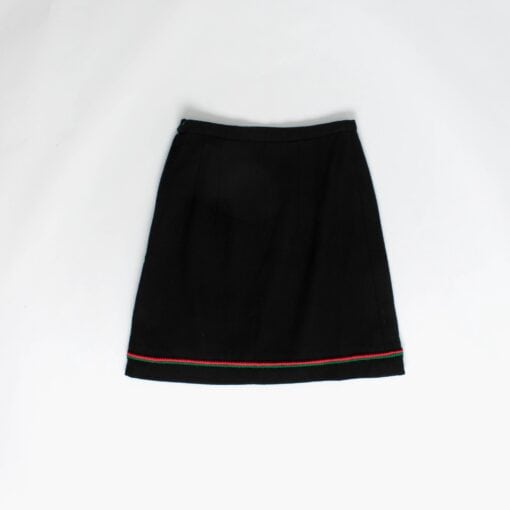 Black A-line skirt colourful bright trim autumn winter 28 waist - Small / Medium