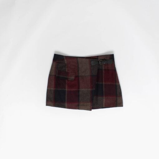 Plaid wrap mini skirt with buckle waist Autumn Winter check Jane Norman Y2K 30 waist Medium