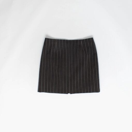 Pinstripe mini skirt in charcoal grey, 00s preppy vintage striped skirt, 30 waist - Medium