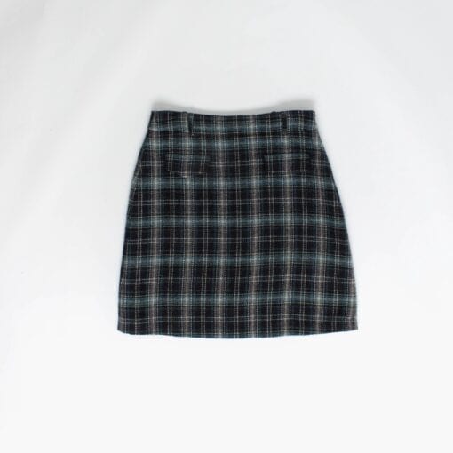 Blue plaid skirt by Hobbs, A-line short winter skirt, fully lined, 30 waist - Medium