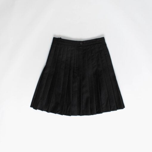 90s pleated short skirt in dark grey wool, preppy vintage skirt, 28 waist - Small / Medium