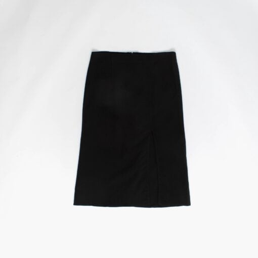 Black Y2K midi skirt with split hem, vintage minimalist, 29 waist - Small / Medium