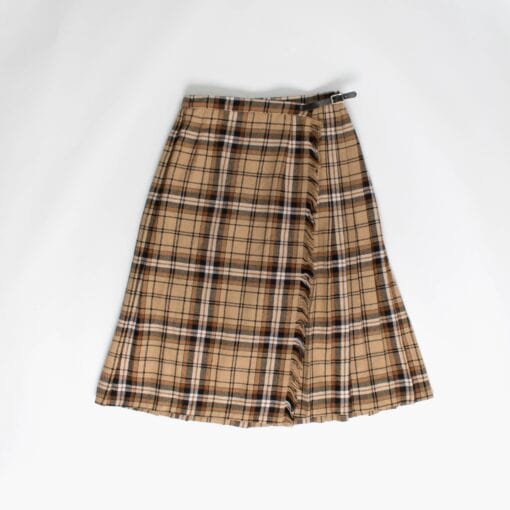 80s plaid skirt in autumn brown by Asdale, vintage preppy mid-length skirt, 27 waist women’s - Small / Medium