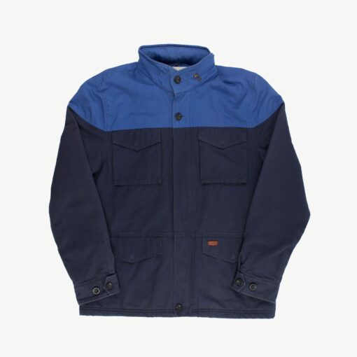 Mens Levis lined canvas jacket, heavy cotton utility jacket in blue