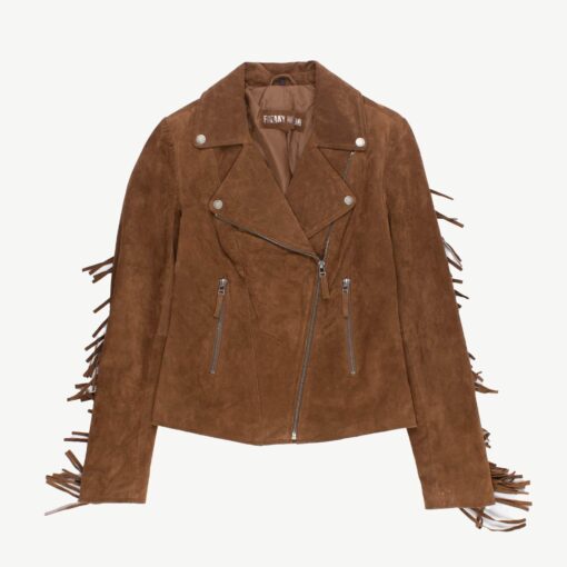 Fringed brown suede jacket by Freaky Nation - S